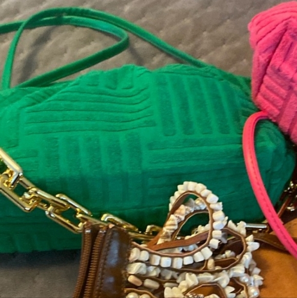 FASHION PURSE GREEN TERRYCLOTH - Picture 5 of 5